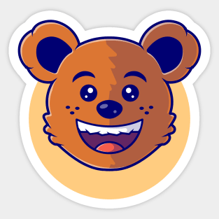 Cute Happy Bear Mascot Sticker